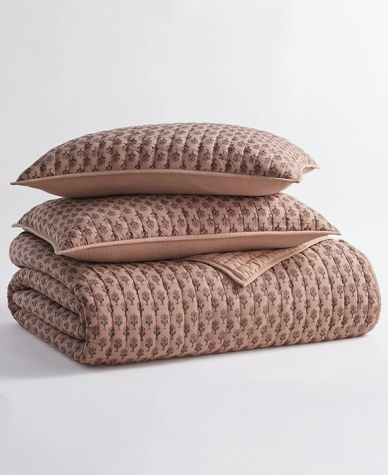 Oake Plum Floral 3-Piece Coverlet Set, King, Macy's Exclusive
