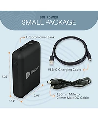 LifePro Portable Powerbank for AllevaRed, AllevaRed Pro & BioRecover – 15,000 mAh Compact Battery Pack with Usb 3.0 & 12V Dc Output for Wellnes