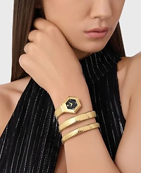 Philipp Plein nake Hexagon Women's Ip Yellow Gold Stainless Steel Bracelet Watch 24mm