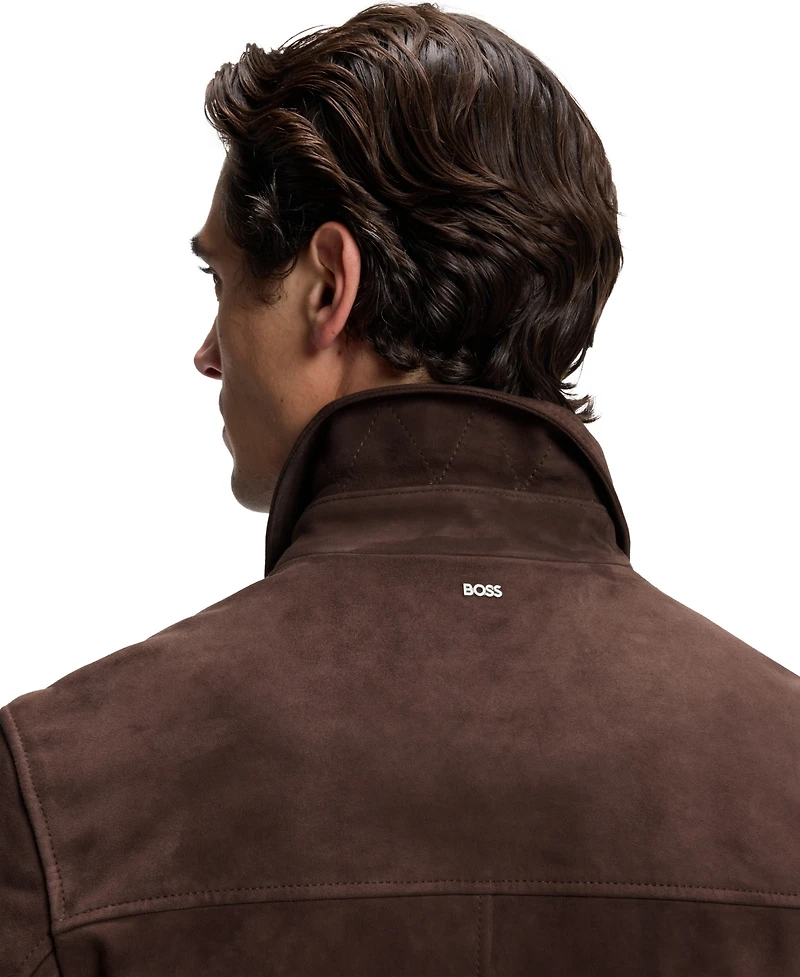 Boss by Hugo Men's Suede Regular-Fit Leather Jacket
