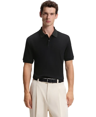 Boss by Hugo Men's Cotton Regular-Fit Patterned Collar Polo Shirt