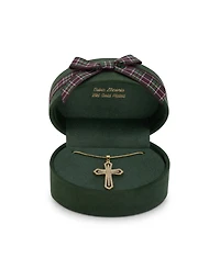 Macy's 18k Gold-Plated Cubic Zirconia Cross on Box Chain Necklace