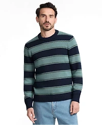 Lands' End Men's Long Sleeve Drifter Stripe Crewneck Sweater