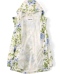 Lands' End Women's Print Waterproof Hooded Packable Raincoat