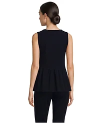 Lands' End Women's Sleeveless Starfish Crew Neck Peplum Top