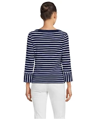Lands' End Women's 3/4 Mariner Cuff Sleeve Boatneck