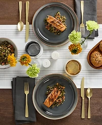 Oneida Shades Gray 12-Piece Dinnerware Set