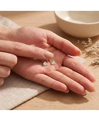 Sterling Silver Cubic Zirconia Solitaire Stud Earrings