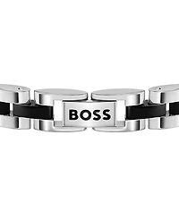 Hugo Boss Men's Archer Stainless Steel Ionic Plated Black Steel Bracelet