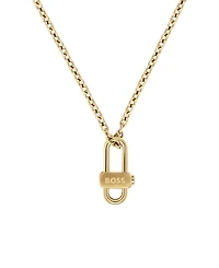 Hugo Boss Men's Ventoux Ionic Plated Thin Gold Steel Necklace