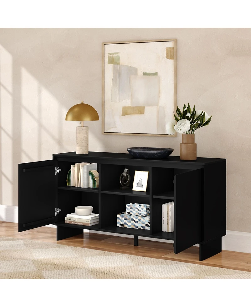 Plank+Beam Modern Tv Stand/Sideboard, 2 Door with Middle Shelf