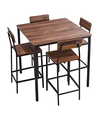 Slickblue 35 Inch Square Bar Table Set with 4 Stools for Kitchen and Dining