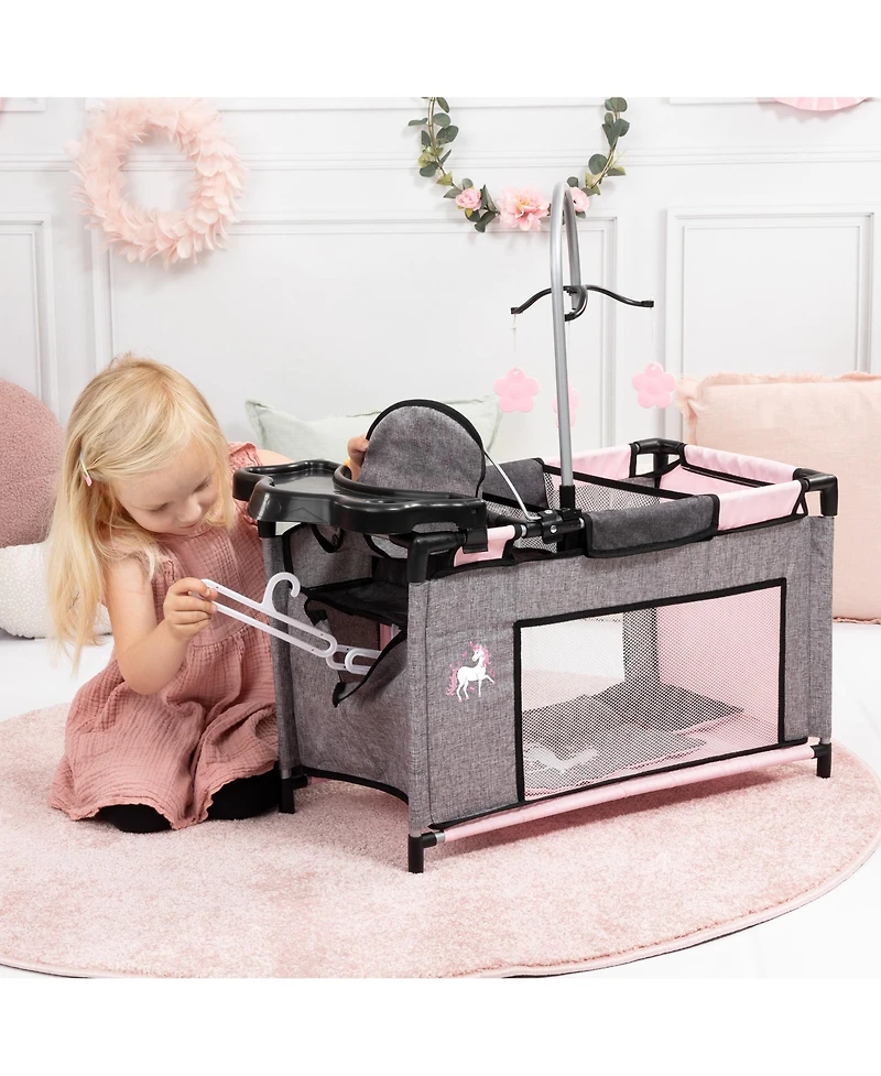 Bayer Design Multi Bed Fairy 18" Doll Bed with Integrated Highchair, Ages 3+