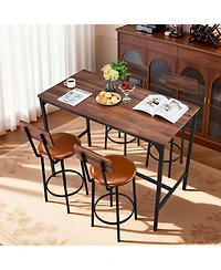 Slickblue 47 Inch Bar Height Table Set with 4 Stools for Kitchen and Dining