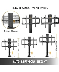 Sugift Motorized Tv Lift with Swivel Adjustable Height 28.74-68.11 in for 32-70 in TVs 154 Lbs Capacity