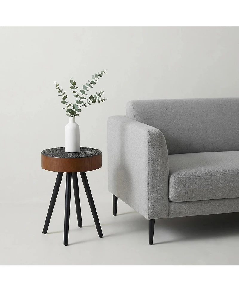 Flynama 15.7" Mini Round Wooden Side Table