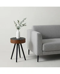Flynama 15.7" Mini Round Wooden Side Table