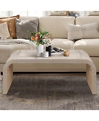 Flynama 48 Inch Curved Farmhouse Vintage Coffee Table