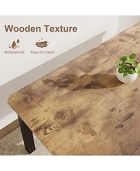 homfan 70.8" Industrial Dining Table for 6-8 – Sturdy Metal Frame, Multi-Use for Dining Room and Office