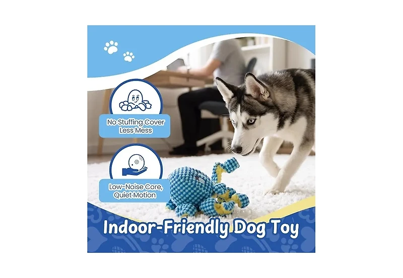 Nocciola Octo Ball Interactive Dog Toy, No Stuffing Bouncing Octopus Plush, Usb Rechargeable Auto Bounce Core, Touch Activated Enrichment Toy
