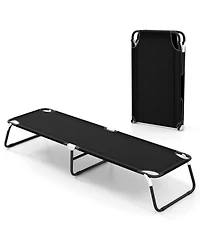 Costway Folding Camping Bed Chaise Lounge Outdoor Portable Military Cot Sleeping Hiking Travel