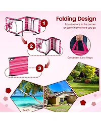 Gouun Set of 2 Face Down Folding Tanning Chair with Cutout Hole and Pillow