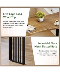 Tribesigns 63" Bar Table: Solid wood pub table with metal legs. Industrial high top bar unit for kitchen, dining room, bistro