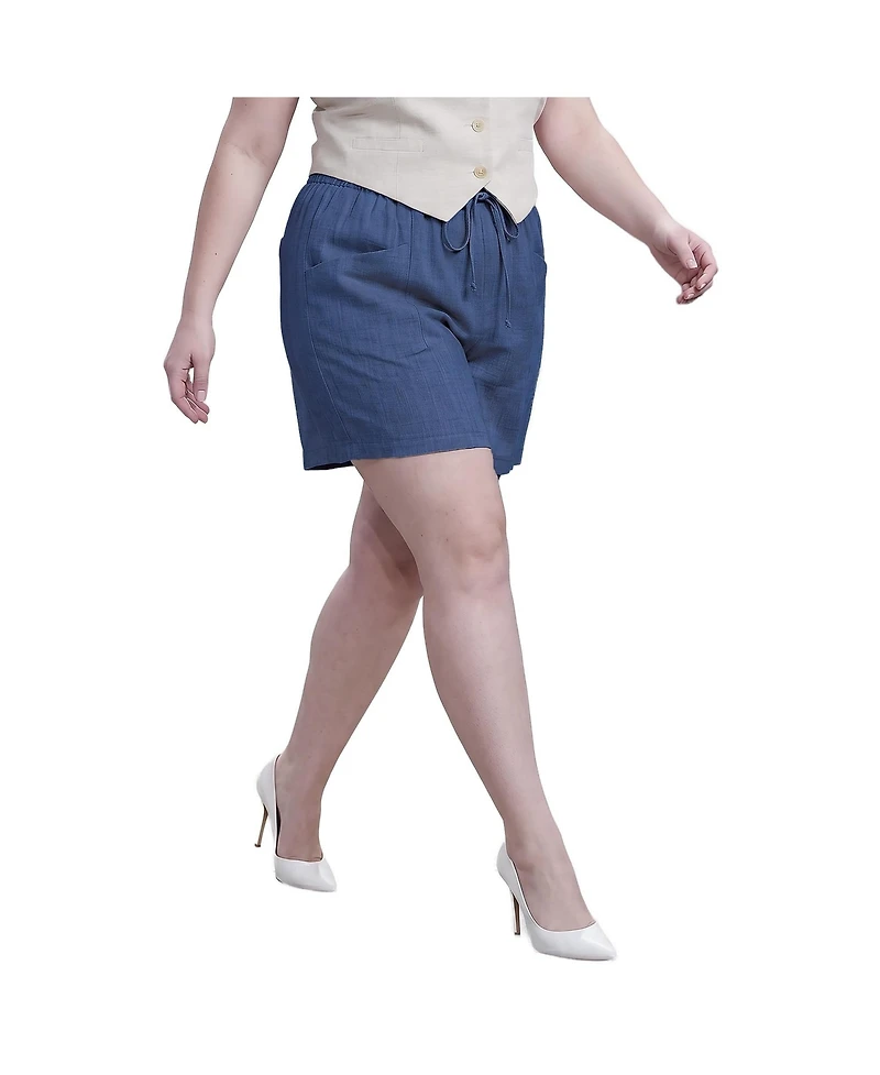 Standards & Practices Plus High-Rise Pocketed Pull-On Shorts, 6" Inseam