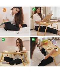 Gnuadz Lap Desk Adjustable Foldable Bed Tray with Drawer Tablet Slot