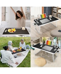 Gnuadz Laptop Bed Desk Foldable Usb Port Cup Holder Drawer Portable