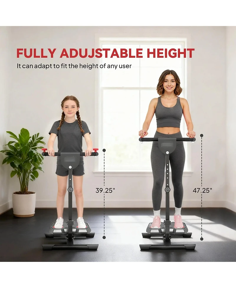 Sevorley Twist Waist Exercise Machine with Adjustable Handlebar, Lcd Monitor, Foldable Steel Frame