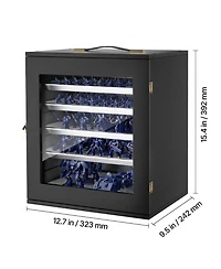Sugift Wooden Miniatures Storage Case for 1000-1500 Scale Models with 5 Trays and 11 Slots
