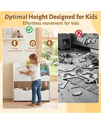 Sugift Kids 3-Tier Bookshelf and Toy Organizer with 2 Rolling Drawers
