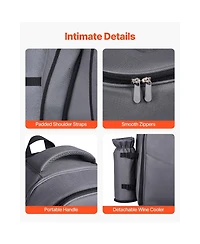 Sugift 2 Person Picnic Backpack with Insulated Cooler Detachable Bottle Holder Blanket Plates and Cutlery