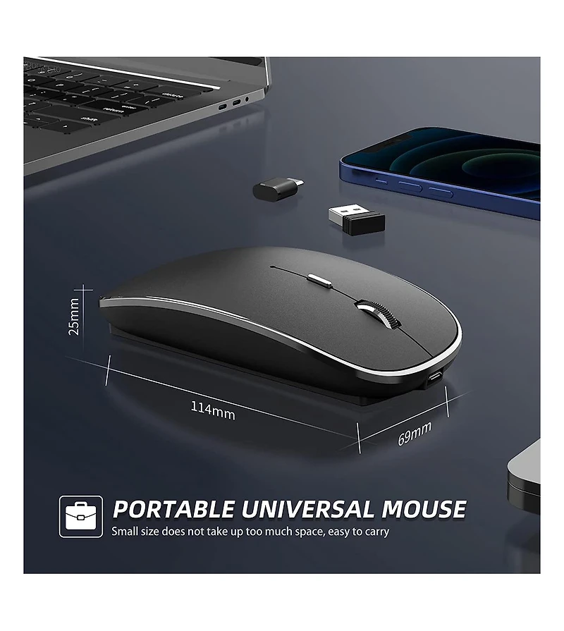Lofree Rechargeable Wireless Quiet-Click Mouse for Pc/Mac