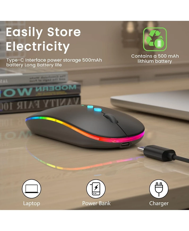 Lofree Rechargeable Wireless Quiet-Click Mouse Compatible with Pc/Mac