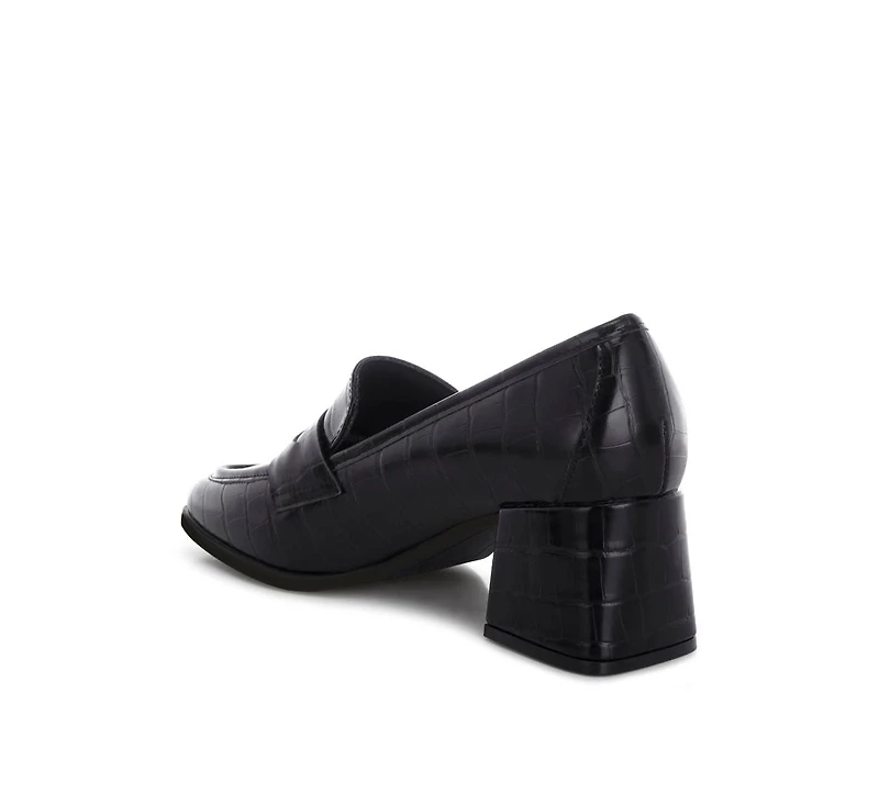 London Rag Women's Pitaka Block Heel Penny Strap Loafers