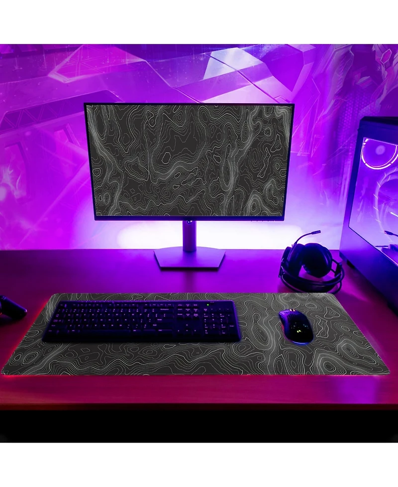 Lofree Extended Topographic Contour Gaming Non-Slip Desk Pad Compatible with Laptops, Keyboards, and Mice
