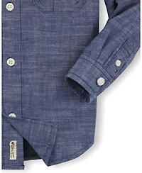 Hope & Henry Little and Big Boy's (S-xl)Organic Long Sleeve Chambray Shirt