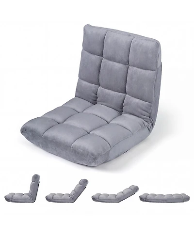 Costway Adjustable 14-Position Floor Chair Folding Lazy Gaming Sofa Chair Cushioned