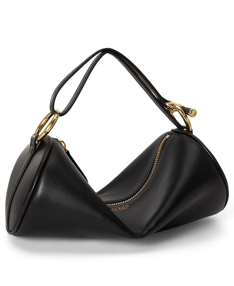 Lauren Ralph Nappa Leather Small Blaike Barrel Handbag