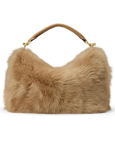 Lauren Ralph Lauren Shearling Small Blaike Shoulder Bag