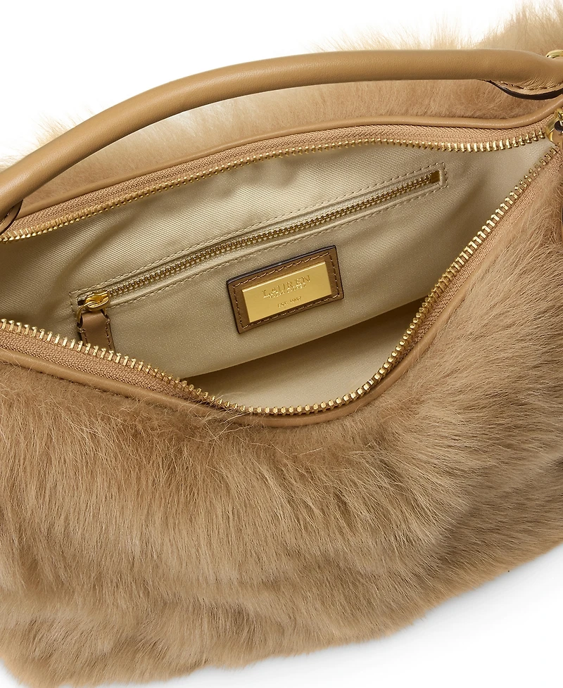 Lauren Ralph Lauren Shearling Small Blaike Shoulder Bag