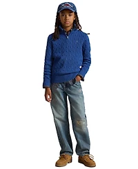 Polo Ralph Lauren Boys' 8-20 Cable-Knit Cotton Quarter-Zip Sweater