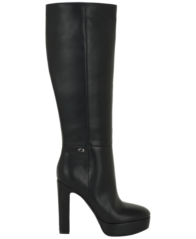 Guess Women's Daska Platform Block Heel Dress Boots