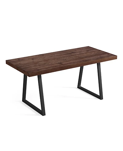 Tribesigns 63" Industrial Dining Table for 4-6 with Solid Wood