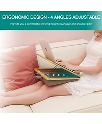 Gnuadz Lap Desk Laptop Bed Tray Adjustable Angle Cushion Phone Holder 12.6" x 16.8