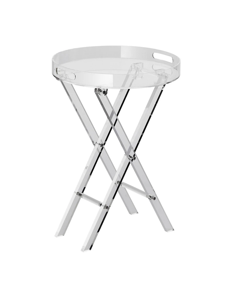 Slickblue Acrylic Folding End Table with Clear Side Table Design