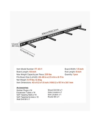 Sugift 1 Pack Hidden Floating Shelf Bracket 230 lbs 43x6.2x1.5 in Heavy Duty Wall Mount Support