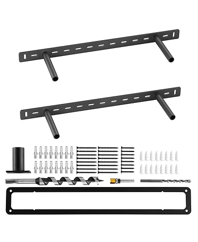 Sugift 2 Pieces Heavy Duty Hidden Floating Shelf Brackets 150 lbs 22x6.2x1.5 in Wall Mount Support